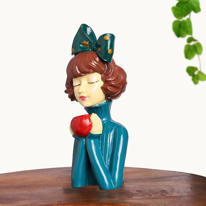 Charming Girl with Apple Statue | Handcrafted Figurine Showpiece | for Home, Living Room, Table Decoration - Image 5