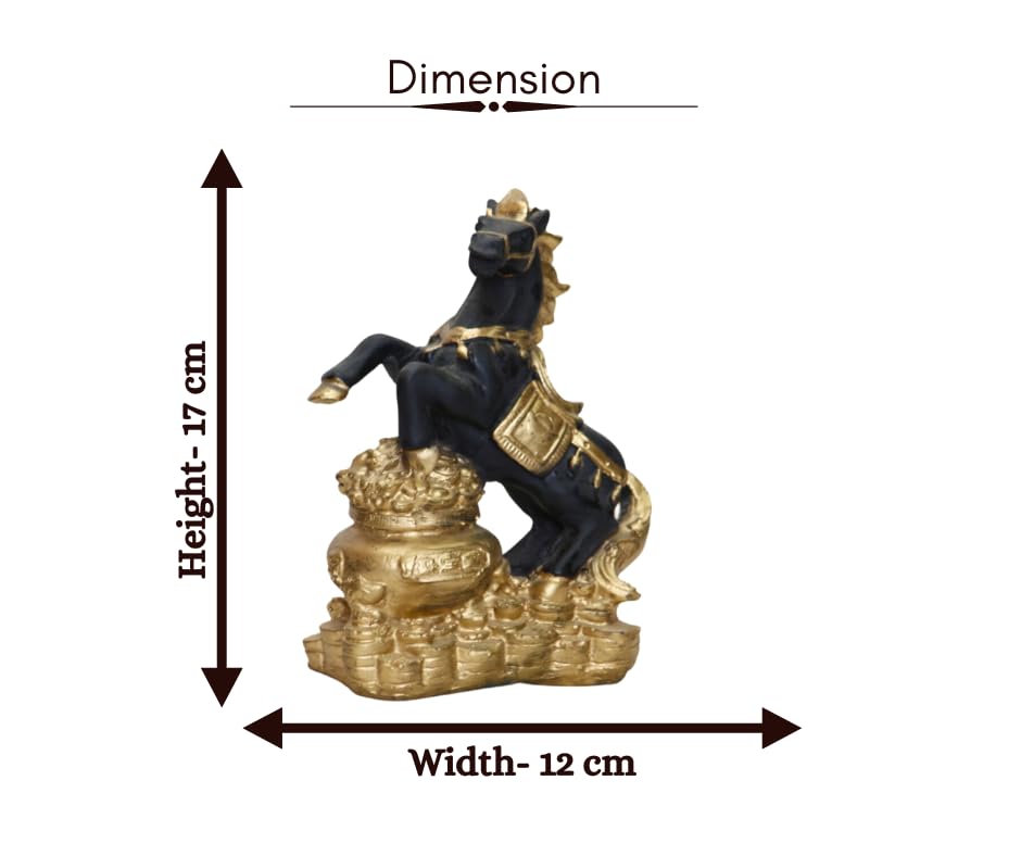 Coin Horse Black Golden,6 Inch, for Home & Office Decor, Gifting. - Image 3