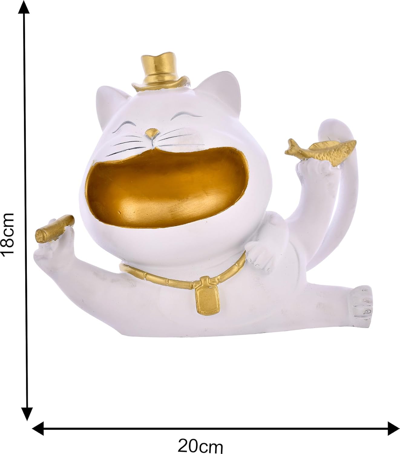 Cat with Hat Statue for Storage Purpose for Home Decor Showpiece. - Image 4