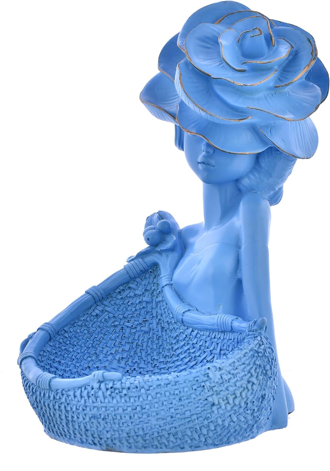 Decorative Lady with Basket Statue - Image 2