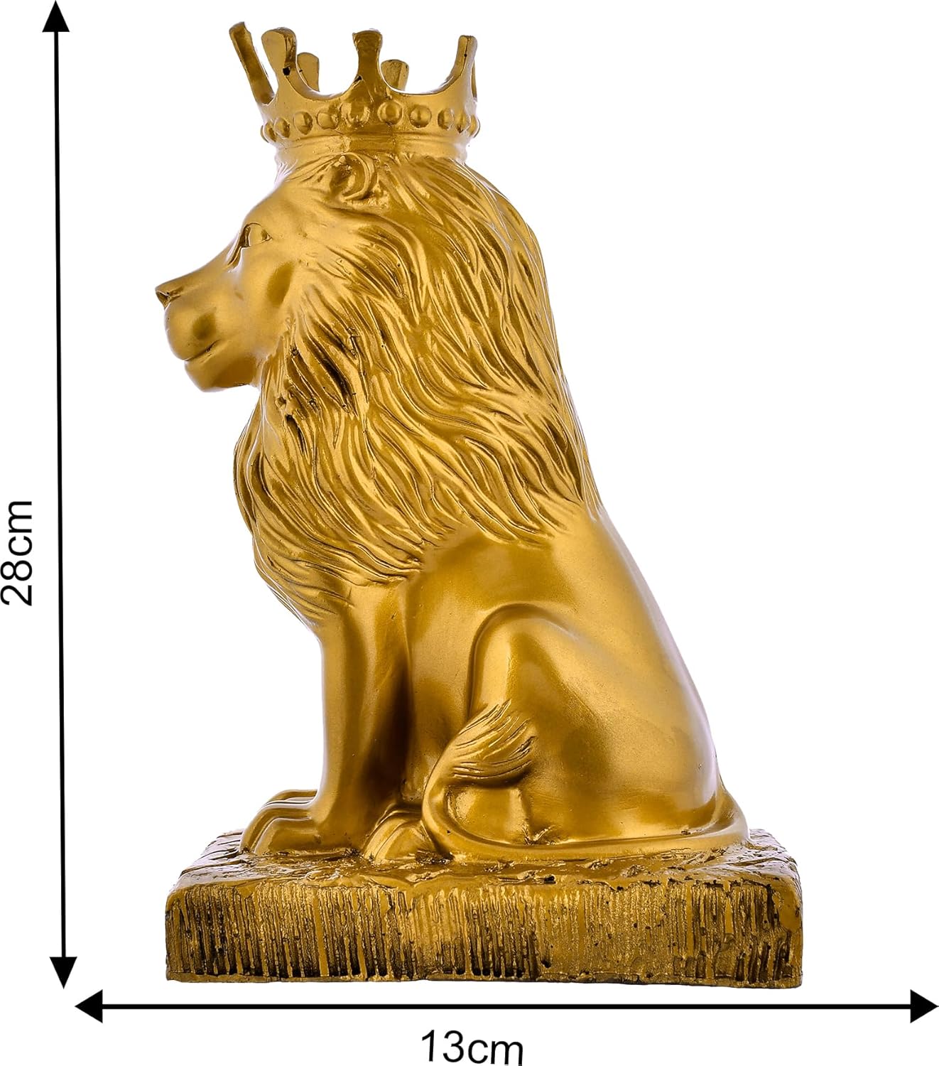 Lion Statue with Crown Sculpture Showpiece. - Image 2