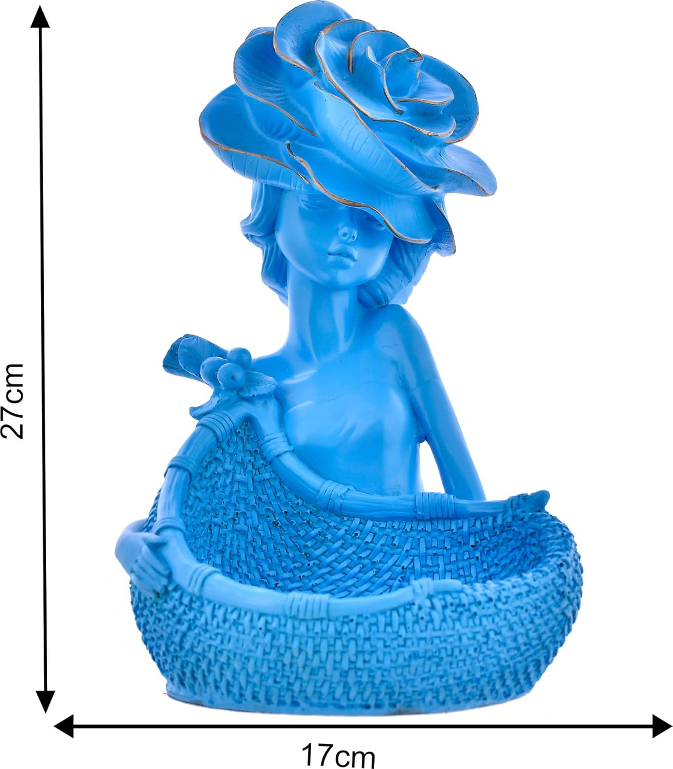 Decorative Lady with Basket Statue - Image 4