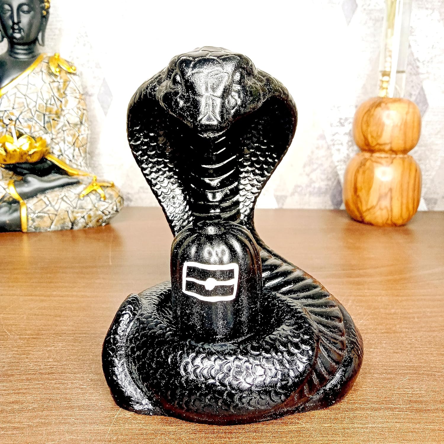 Snake Shiva Smoke Backflow Cone Incense Holder with 10 Incense Cones Showpiece. - Image 3