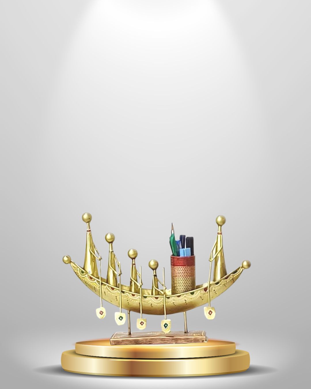 Handicrafted Boat Shape Pen, Pencil Holder - Image 4